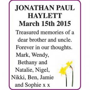 JONATHAN PAUL HAYLETT