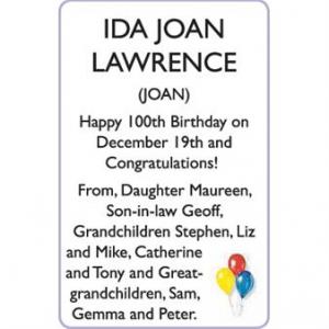 IDA JOAN LAWRENCE