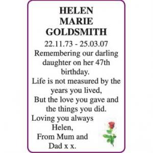 HELEN MARIE GOLDSMITH