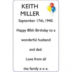 KEITH MILLER