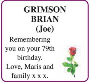 BRIAN (Joe) GRIMSON