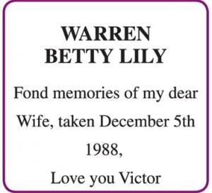 BETTY LILY WARREN