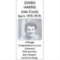 GWEN (née Cook) HARRIS