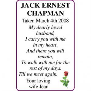 JACK ERNEST CHAPMAN