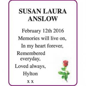 SUSAN LAURA ANSLOW