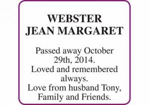 JEAN MARGARET WEBSTER